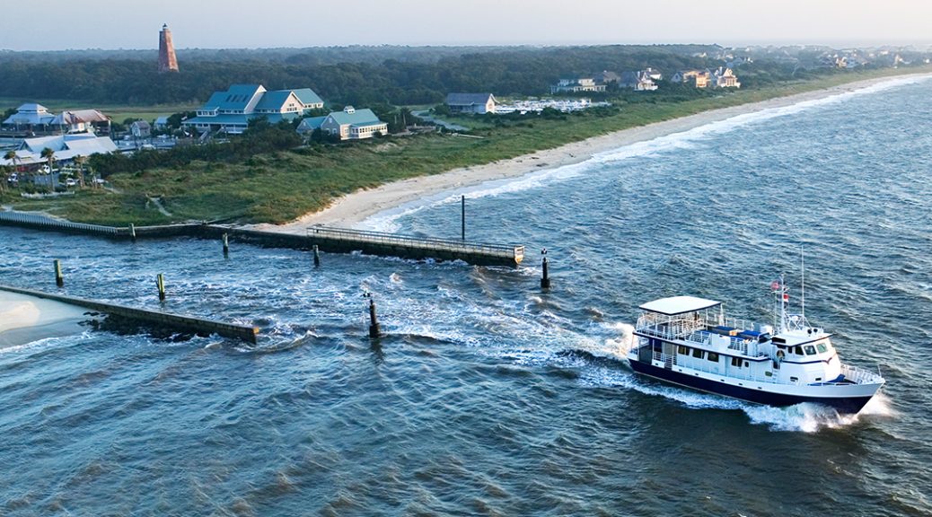 Ferry on the water near Bald Head Island Labor Day on Bald Head Island