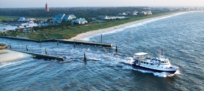 Ferry on the water near Bald Head Island Labor Day on Bald Head Island